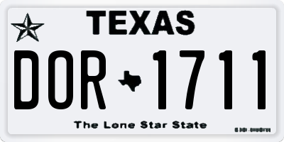 TX license plate DOR1711