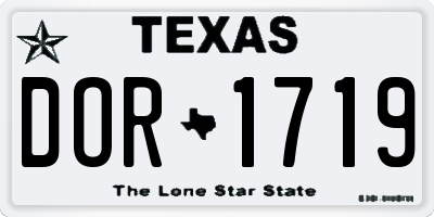 TX license plate DOR1719