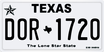 TX license plate DOR1720