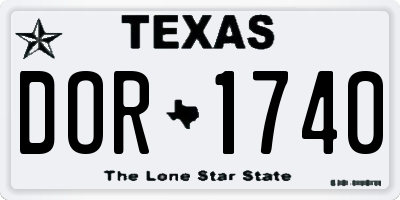TX license plate DOR1740