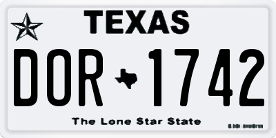 TX license plate DOR1742