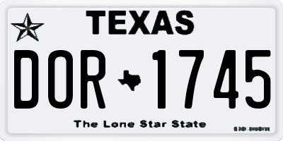 TX license plate DOR1745
