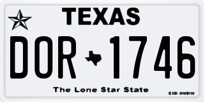 TX license plate DOR1746