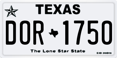 TX license plate DOR1750
