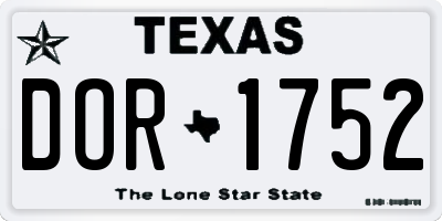 TX license plate DOR1752