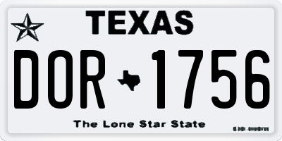 TX license plate DOR1756