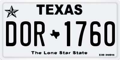 TX license plate DOR1760