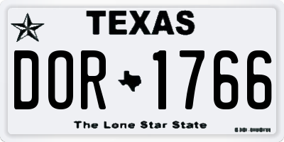 TX license plate DOR1766