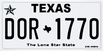 TX license plate DOR1770