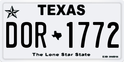 TX license plate DOR1772