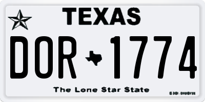 TX license plate DOR1774