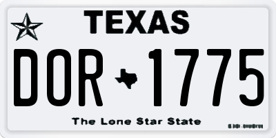 TX license plate DOR1775