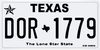 TX license plate DOR1779