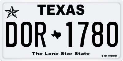 TX license plate DOR1780
