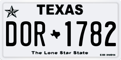 TX license plate DOR1782