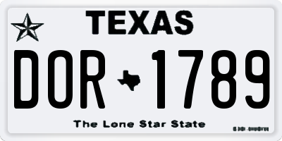 TX license plate DOR1789