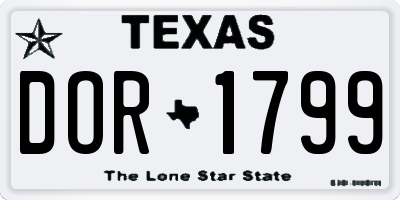 TX license plate DOR1799