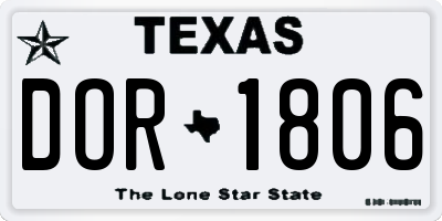 TX license plate DOR1806