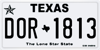 TX license plate DOR1813