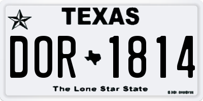 TX license plate DOR1814