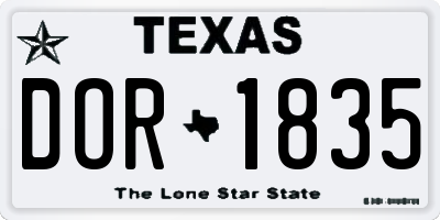 TX license plate DOR1835