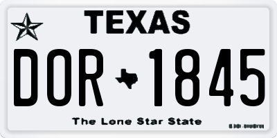 TX license plate DOR1845
