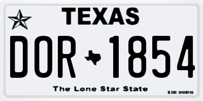 TX license plate DOR1854