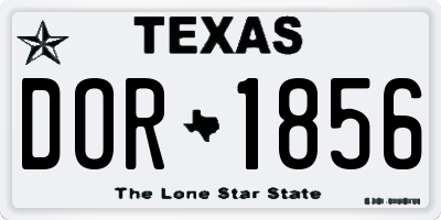 TX license plate DOR1856