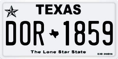 TX license plate DOR1859
