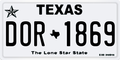 TX license plate DOR1869