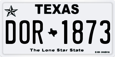TX license plate DOR1873