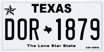 TX license plate DOR1879