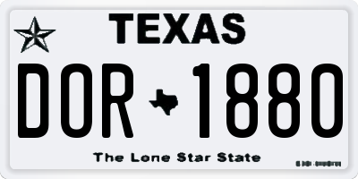 TX license plate DOR1880