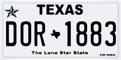 TX license plate DOR1883