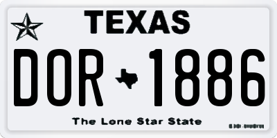 TX license plate DOR1886