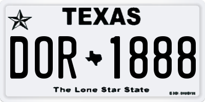 TX license plate DOR1888