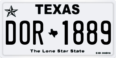 TX license plate DOR1889