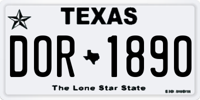 TX license plate DOR1890