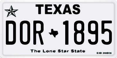 TX license plate DOR1895