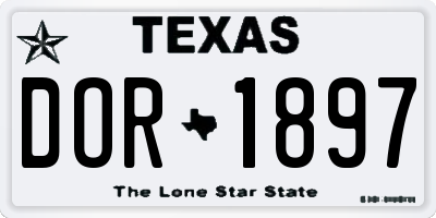TX license plate DOR1897