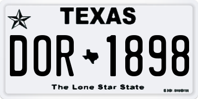 TX license plate DOR1898