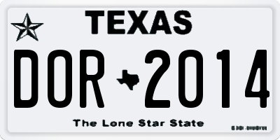 TX license plate DOR2014