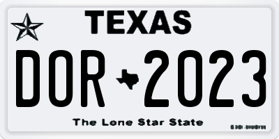 TX license plate DOR2023