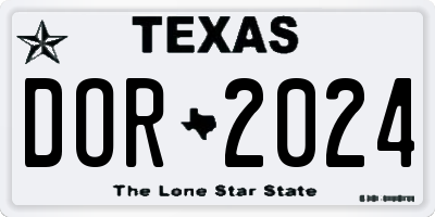 TX license plate DOR2024
