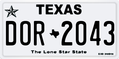 TX license plate DOR2043