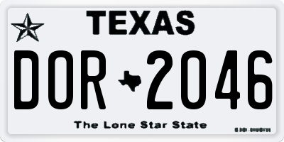 TX license plate DOR2046