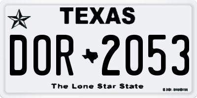 TX license plate DOR2053