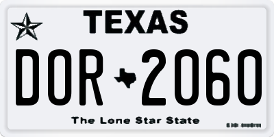 TX license plate DOR2060