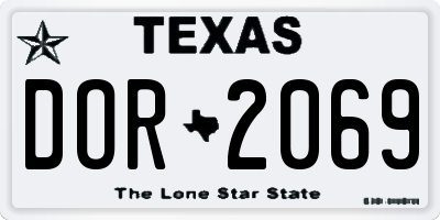 TX license plate DOR2069