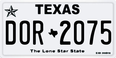 TX license plate DOR2075
